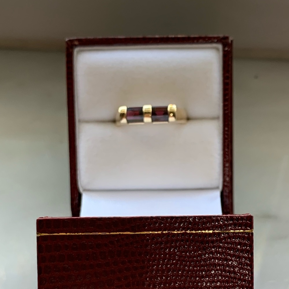 NWOT 14KY Genuine Mozambique Garnet Barrel Ring - Picture 12 of 12